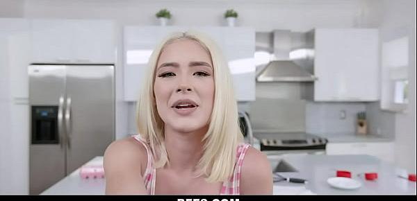 Shake and bake teens share a big cock after cooking